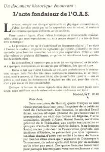 Highlight for Album: Cr&eacute;ation de l'OAS 
20 Janvier 1961